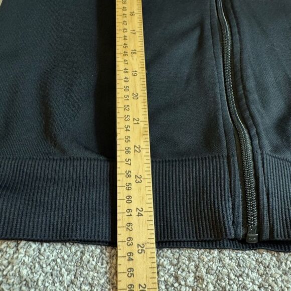 levelwear jacket Womens Sz M Mid layer Ribbed knit full zip Breaker Nylon Black - Picture 8 of 13